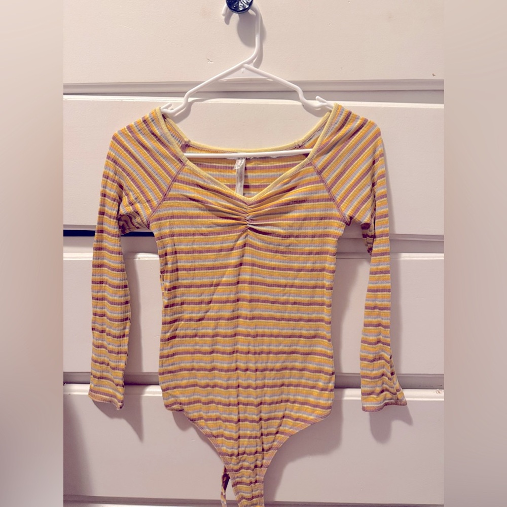 Pair of cotton long sleeve bodysuits, size small